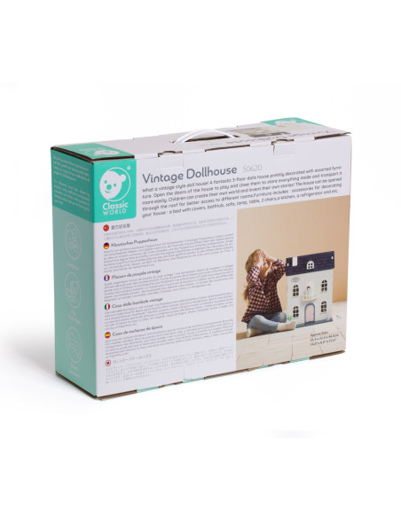 CLASSIC WORLD Drewniany Domek dla Lalek Vintage