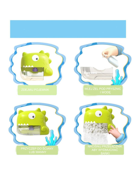 WOOPIE Zabawka do Kąpieli Dinozaur do Robienia Piany Pomarańczowy