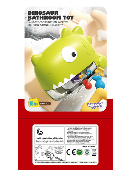 WOOPIE Zabawka do Kąpieli Dinozaur do Robienia Piany Pomarańczowy