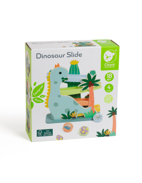 CLASSIC WORLD Kolorowa Zjeżdżalnia Tor Dinozaur 5 el.