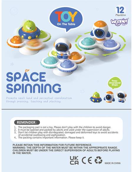WOOPIE BABY Kosmiczny Spinner Pop-it  Zabawka Sensoryczna  Wymienne 3 szt.
