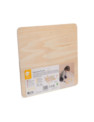 CLASSIC WORLD Drewniane Puzzle Montessori Układanka Nauka Alfabetu Liter Słów 27 el.