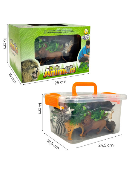 WOOPIE Duży Zestaw Figurki Dzikie Zwierzęta + Mata i Akcesoria 23 el.