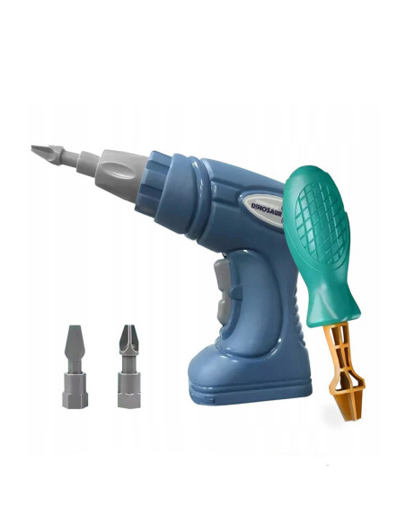 WOOPIE Zestaw Dinozaury do Skręcania 3 szt. Zestaw Konstrukcyjny w Pudełku + Wiertarka i Śrubokręt