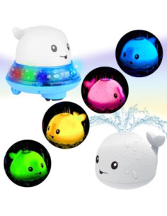 WOOPIE Whale Glowing Fountain Bath Toy - White