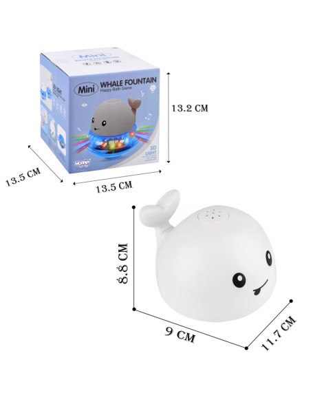 WOOPIE Wielorybek Świecąca Fontanna Zabawka do Kąpieli - Biały