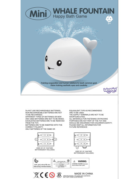 WOOPIE Wielorybek Świecąca Fontanna Zabawka do Kąpieli - Biały