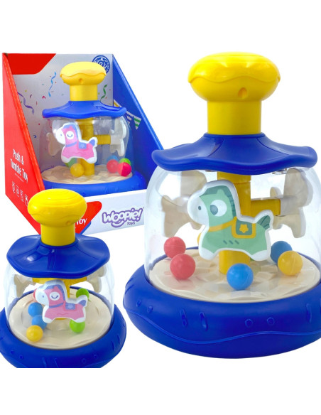 WOOPIE BABY Kolorowe Koniki Niebieski Bączek Karuzela z Kulkami