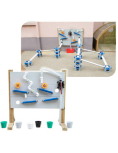 CLASSIC WORLD EDU Drewniany Zestaw do Wodnego Placu Zabaw  Stojak + Akcesoria przewodzące wodę  i piasek 2