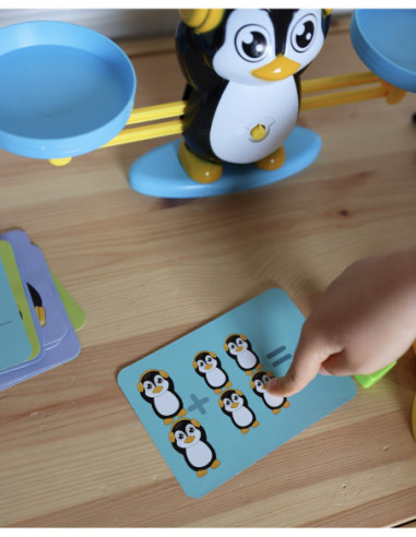 WOOPIE Waga Równoważnia Szalkowa Nauka Liczenia Pingwin 10 szt.
