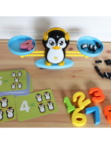 WOOPIE Waga Równoważnia Szalkowa Nauka Liczenia Pingwin 10 szt.