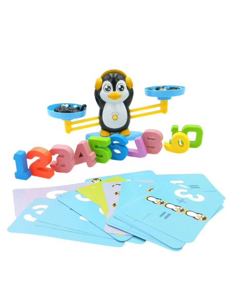 WOOPIE Waga Równoważnia Szalkowa Nauka Liczenia Pingwin 10 szt.