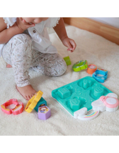 WOOPIE BABY Interaktywna Układanka Dopasuj Pojazdy i Zwierzątka Niebieska