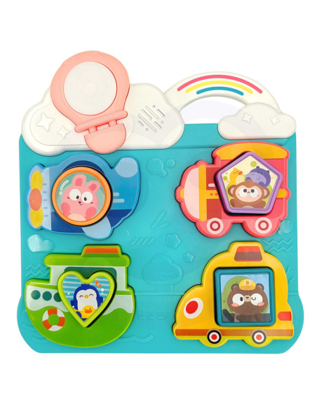 WOOPIE BABY Interaktywna Układanka Dopasuj Pojazdy i Zwierzątka Niebieska