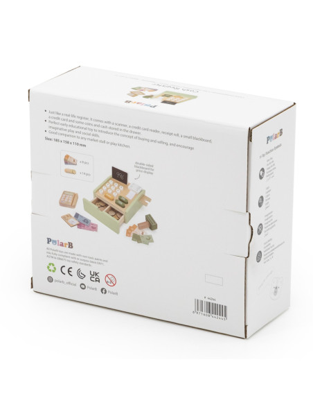 VIGA PolarB Drewniana Kasa Sklepowa Zielona