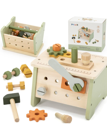 VIGA PolarB Mini Warsztat 2w1 Skrzynka z Narzędziami Zestaw Drewniany