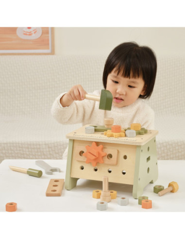 VIGA PolarB Mini Warsztat 2w1 Skrzynka z Narzędziami Zestaw Drewniany