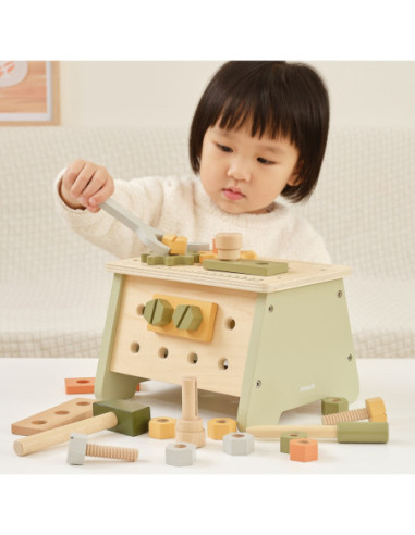 VIGA PolarB Mini Warsztat 2w1 Skrzynka z Narzędziami Zestaw Drewniany