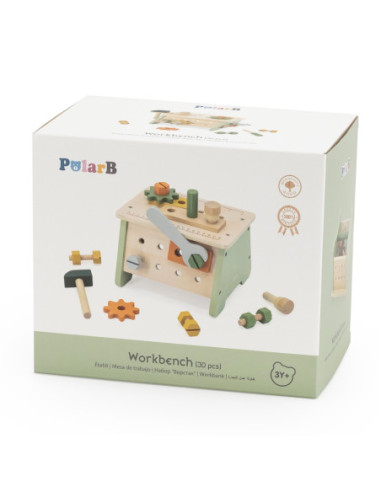 VIGA PolarB Mini Warsztat 2w1 Skrzynka z Narzędziami Zestaw Drewniany