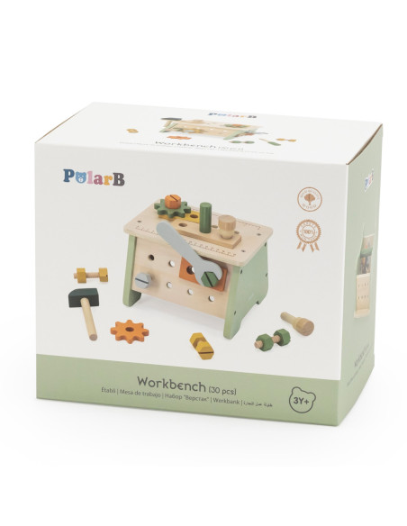 VIGA PolarB Mini Warsztat 2w1 Skrzynka z Narzędziami Zestaw Drewniany