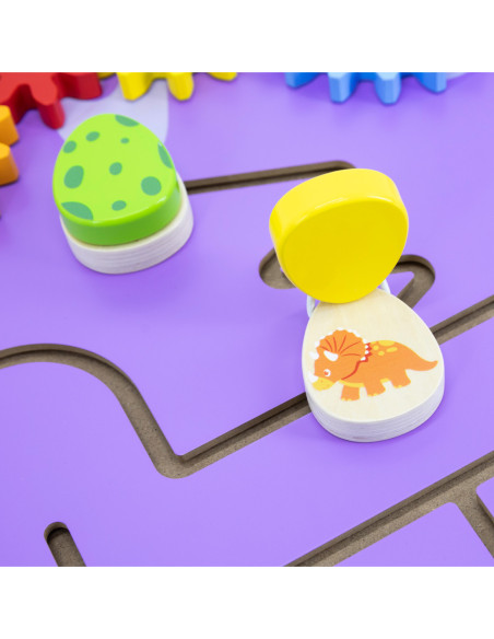 VIGA Drewniana Tablica Sensoryczna-Manipulacyjna EDU Triceratops