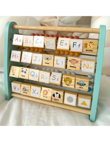 TOOKY TOY Liczydło Dwustronne Alfabet Obrazki