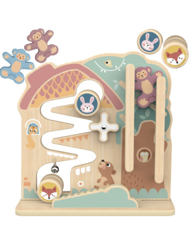 TOOKY TOY Labirynt Tablica Edukacyjna Tor 2w1 Labirynt Drewniany