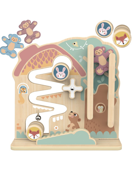 TOOKY TOY Labirynt Tablica Edukacyjna Tor 2w1 Labirynt Drewniany