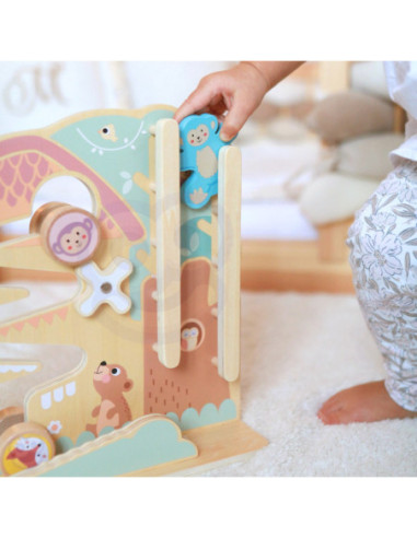 TOOKY TOY Labirynt Tablica Edukacyjna Tor 2w1 Labirynt Drewniany