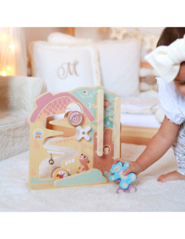 TOOKY TOY Labirynt Tablica Edukacyjna Tor 2w1 Labirynt Drewniany