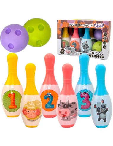 WOOPIE Kręgle dla Dzieci Zwierzaki i Cyferki 8 el.