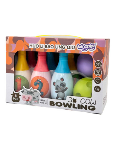 WOOPIE Kręgle dla Dzieci Zwierzaki i Cyferki 8 el.