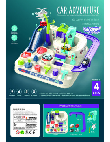 WOOPIE Interaktywny Tor Samochodowy  "Pojazdy Miejskie"