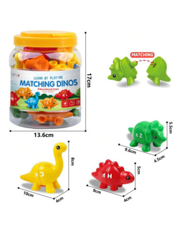 WOOPIE Zestaw Edukacyjnych Dinozaurów "Dopasuj Literki" 13 el.