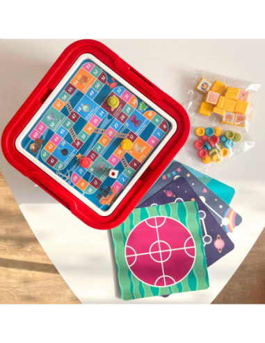 WOOPIE Stolik Gier Planszowych Logicznych 65 el. Zestaw 10w1