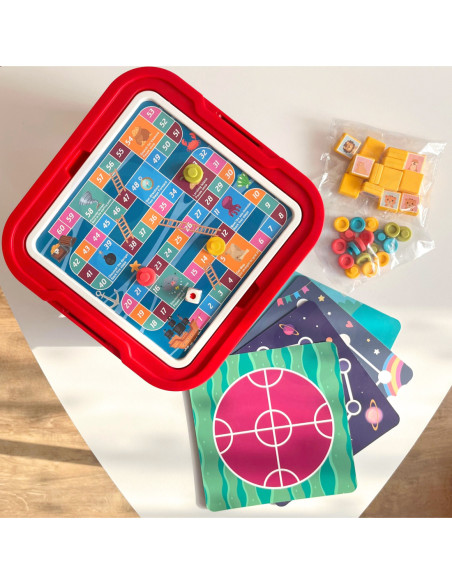 WOOPIE Stolik Gier Planszowych Logicznych 65 el. Zestaw 10w1