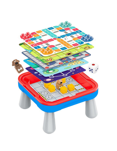 WOOPIE Stolik Gier Planszowych Logicznych 65 el. Zestaw 10w1