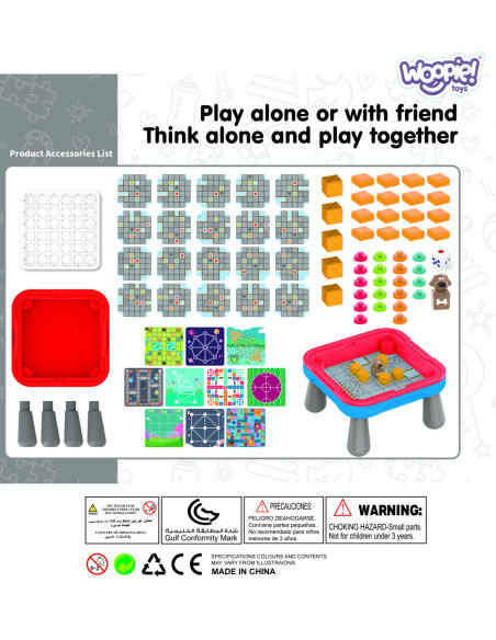 WOOPIE Stolik Gier Planszowych Logicznych 65 el. Zestaw 10w1