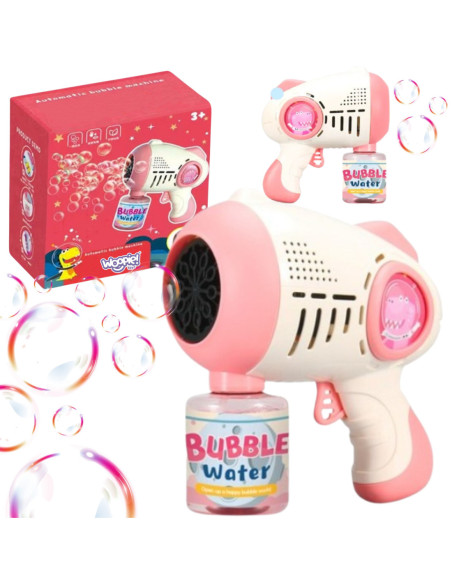 WOOPIE Pistolet do Robienia Baniek Mydlanych Dino Różowy
