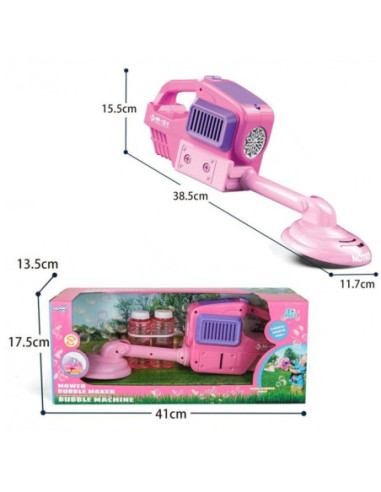 WOOPIE Maszyna do Robienia Baniek Mydlanych Kosiarka Różowa
