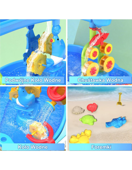 WOOPIE Stolik Wodny XL Zabawa Wodą i Piaskiem 37 el.