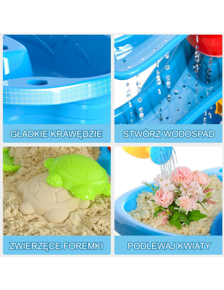 WOOPIE Stolik Wodny XL Zabawa Wodą i Piaskiem 37 el.