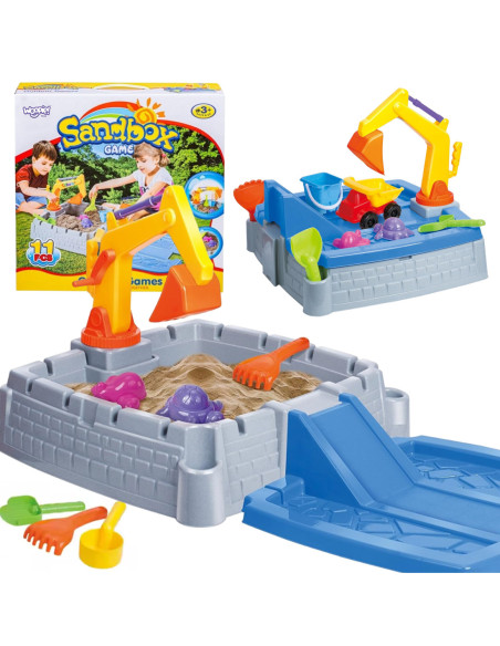 WOOPIE Przenośna Piaskownica Zamek + 9 akc.