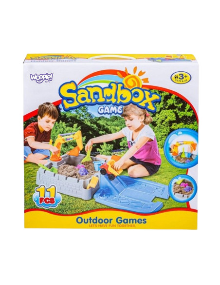 WOOPIE Przenośna Piaskownica Zamek + 9 akc.