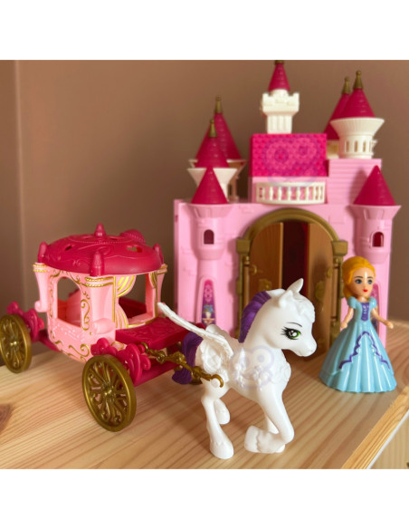 WOOPIE Interaktywny Magiczny Pałac Zestaw Księżniczka + Kareta i Akcesoria