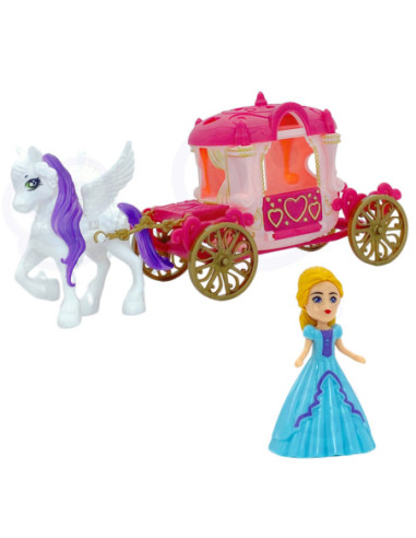 WOOPIE Interaktywny Magiczny Pałac Zestaw Księżniczka + Kareta i Akcesoria