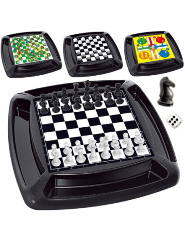 WOOPIE Zestaw 4w1 Gry Planszowe Warcaby