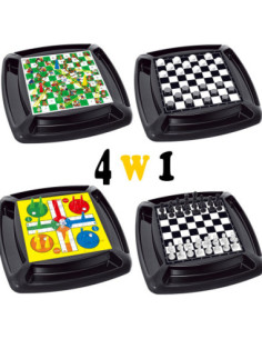 WOOPIE Zestaw 4w1 Gry Planszowe Warcaby 2