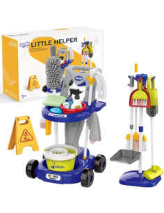 WOOPIE XXL Wheeled Cleaning Set 3-in-1 Trolley 29 Pieces Blue