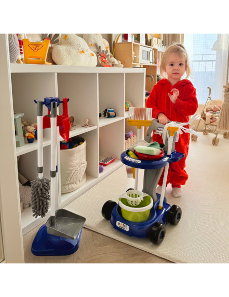 WOOPIE Zestaw do Sprzątania XXL Wózek 3w1 29 el. Niebieski